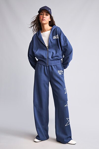 DeFacto Wide Leg Star Printed Thick Fabric Sweatpants H4222Ax26Wn