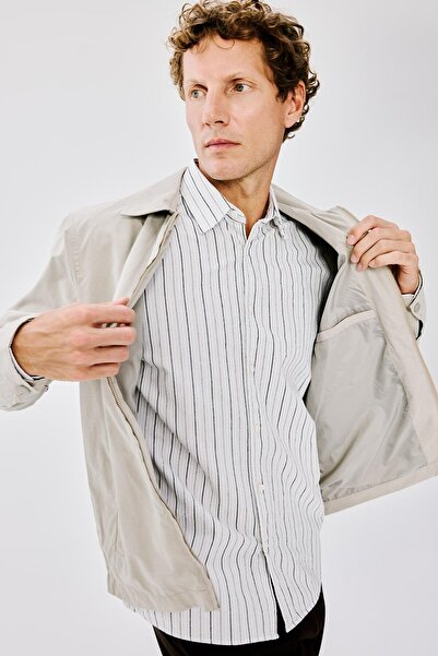 DeFacto Regular Fit Shirt Collar Vertical Striped Long Sleeve Shirt H5220Ax26Au