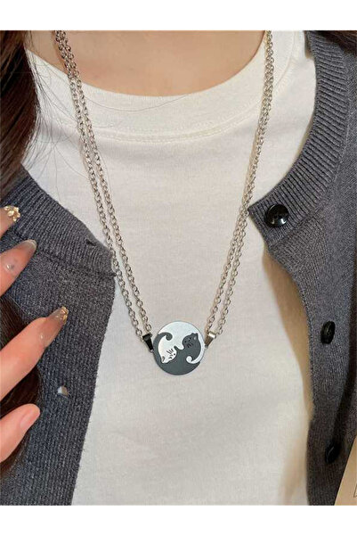 Take Two By Styli Yin Yang Cat Pendant Necklace