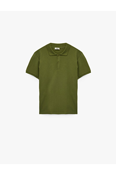 Koton Buttoned Cotton Short Sleeve Polo Collar T-Shirt