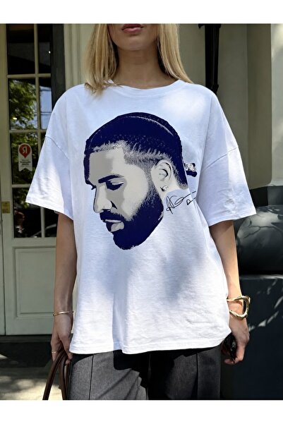 Generic Brand Blue - Toned Bearded Man Portrait with Signature,premium cotton...