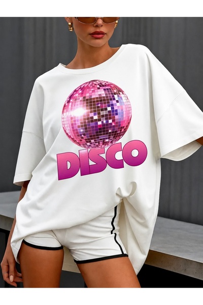 Generic Brand Pink Disco Ball with DISCO Text,casual wear,comfy lightweight,s...
