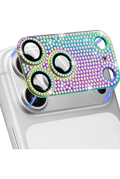 Choice14 IPhone 17 Pro Color Luxury Bling Diamond Metal Camera Lens Protector...