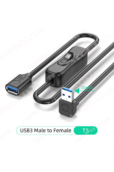 Choice17 15CM T5 Down USB3.0 Cable with Switch ON/OFF Cable Extension Toggle ...