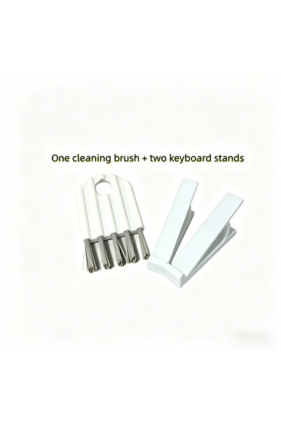 Choice WHITE 2Pcs Keyboard Riser Stand + Keyboard Cleaning Brush Set, Adjusta...