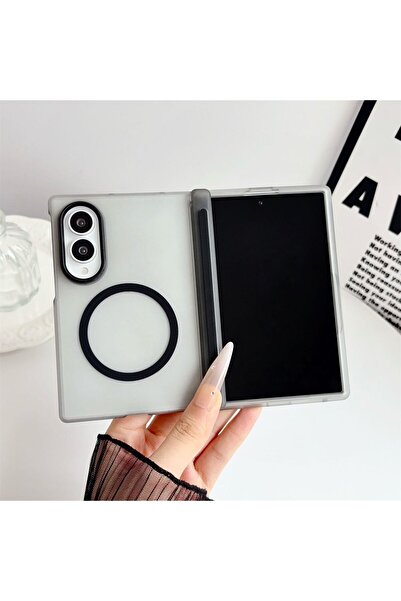 Choice4 Galaxy Z Fold 8 Black Luxury Frosted Translucent Magnetic Phone Case ...