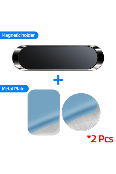 choice2 Black Magnetic Car Phone Holder Rotatable Mini Strip Shape Stand Meta...