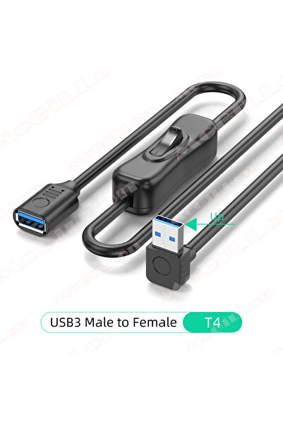Choice7 15CM T4 Up USB3.0 Cable with Switch ON/OFF Cable Extension Toggle Mal...