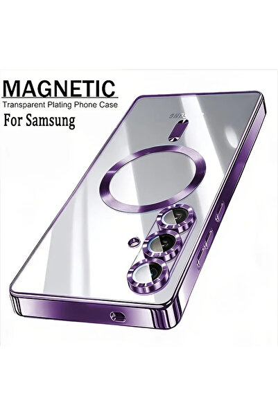 Choice Galaxy A57 Purple Transparent Plating Magnetic Phone Case for Samsung ...