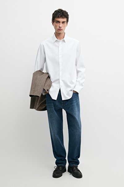Massimo Dutti Dokulu %100 pamuklu gömlek