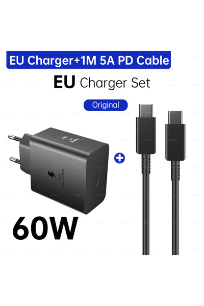 Choice1 SAMSUNG EU and 1M Cable S26 Ultra Original 60W Charger PD Type C Adap...