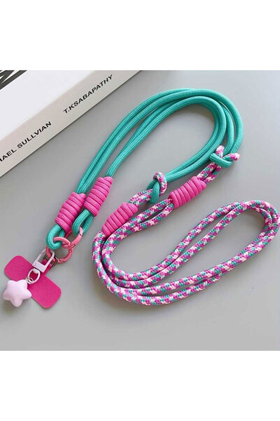 Choice Blue / Green 1Pc Two-Color Long Crossbody Phone Lanyard with Star Pend...
