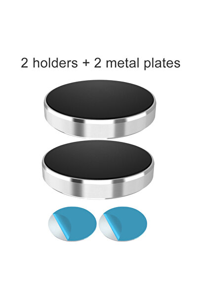 Choice1 2pcs Silver Magnetic Car Phone Holder Universal Car Phone Stand for i...