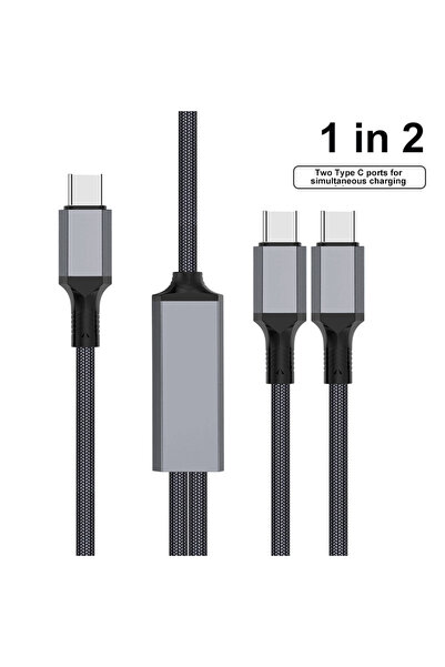 Choice14 0.5m Black C to CC 2 in 1 USB C to Dual Type C PD Fast Charging Data...