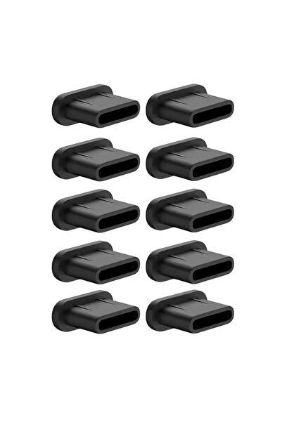 Choice Black-10X Universal Type-C Dust Plugs Soft Silicone USB C Charging Por...
