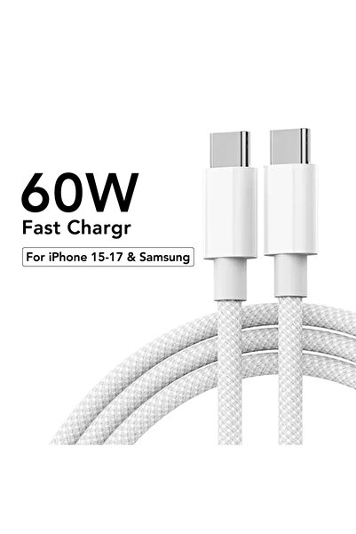 Choice5 2M-6.6ft-78.7in TC to Type-C 1pc 60W Fast Charging Nylon Braided USB-...