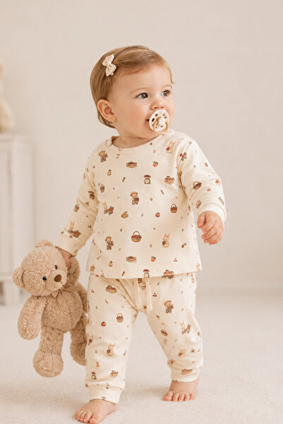 Divonette Unisex Baby Cute Farmer Themed Colorful Fruit Printed Pajama Set