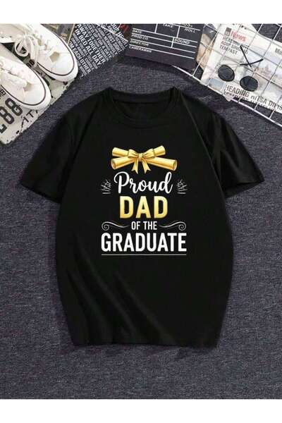 4CR Men's Graduation T-Shirt, Proud Dad Of A Print, Casual Loose Short Sleeve...