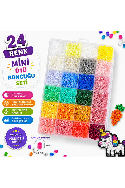 iğne izi 24 Colors Mini Ironing Beads Set Cylinder Beads Hama Beads 7, Fuse B...