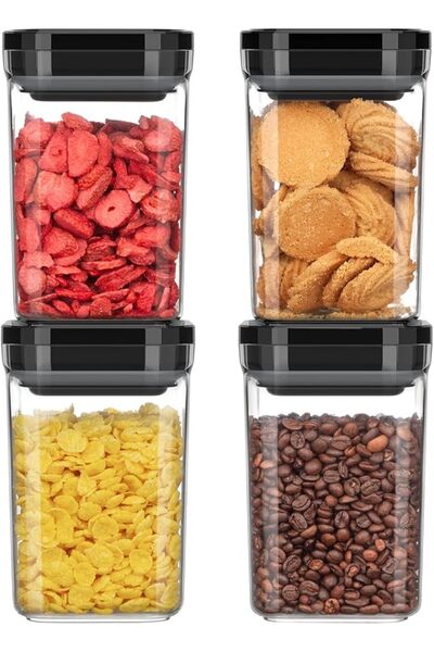 GENERAL MR.SIGA 4 Pack Airtight Food Storage Container Set for Pantry Organiz...