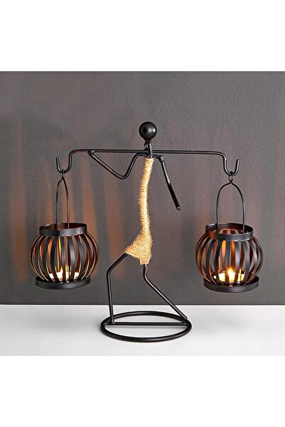GENERAL Black Retro Candle Holder African Tribal Lady Rustic Candlestick Hold...