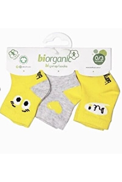 Biorganics Bibaby Organik Çorap Soket 3lü Hi Sarı