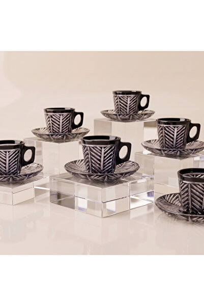 AKDEN STORE Crystal Cut Decor Glass Cup Set / Double Coffee - Tea Set