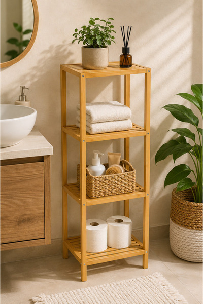 Robin Home 4 Raflı Bambu Çok Amaçlı Banyo & Mutfak Düzenleyici