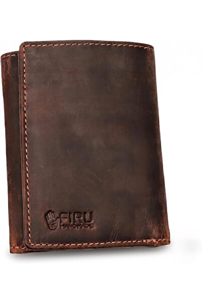Firuzeaccesories Firu-Handmade Buffalo Leather Slim Bifold Wallet for Men wit...