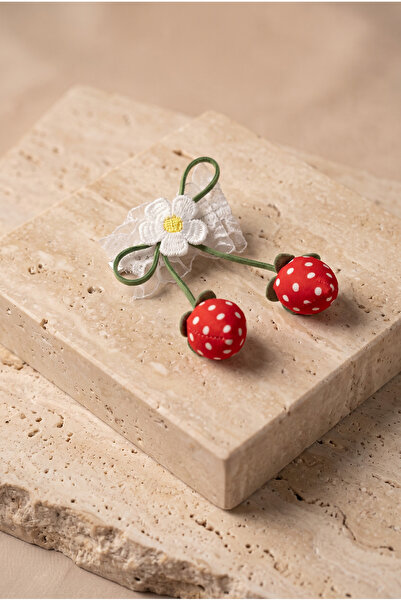 Katia&Bony Girl's Strawberry Dangle Clip Buckle Red