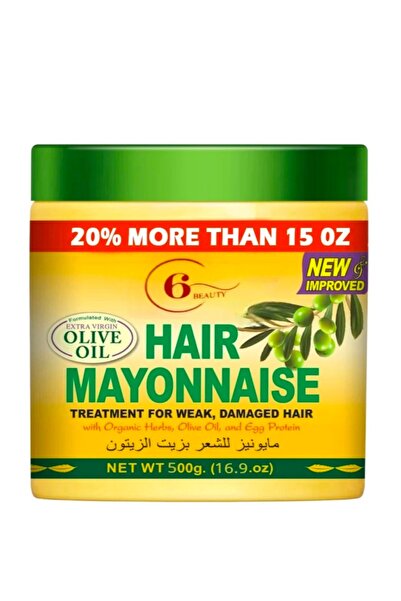 6 Beauty Hair Treatment & Nourishing Mayonnaise with Extra Virgin Olive Oil, ...