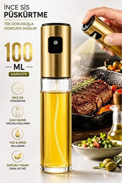 abnturk Püskürtmeli Sosluk 100 ML Spreyli Cam Yağdanlık Limonluk Sosluk Krom ...