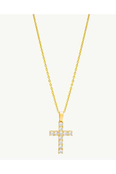Stemma Jewelry Colier Lant cu Pandantiv Cross din Argint 925, cu Zirconiu, Pl...