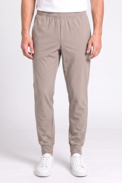 RBX Men Sportswear Fit Plain Outdoor Sweatpants, Taupe