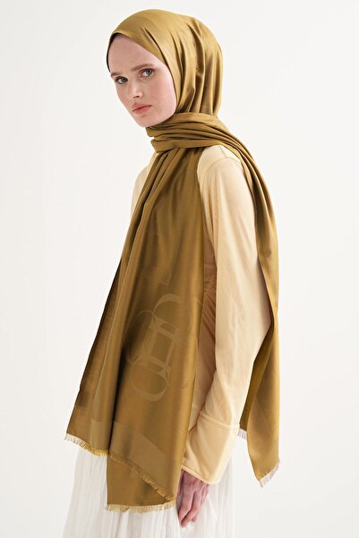 carell Elira Jacquard Silk Shawl Mustard
