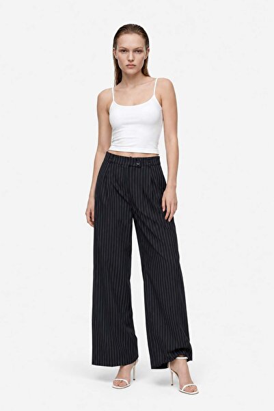 HAKKE Striped Cross-Waisted Casual Trousers