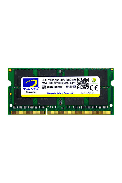 8GB 1600MHz DDR3 SO-DIMM Ram 1.5V (MDD38GB1600N)