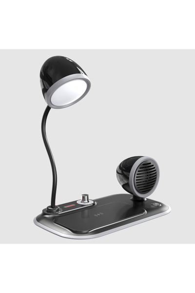 nextbuy Kablosuz Şarj Standı 3 in 1 LED Ekranlı 3 Modlu Işık Saat İstasyonu Hoparlör Stereo Müzik Çalar Oda Gece Lambası
