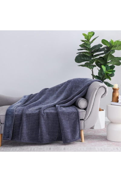 Generic Brand Knit Blankets - Indigo Blue.
