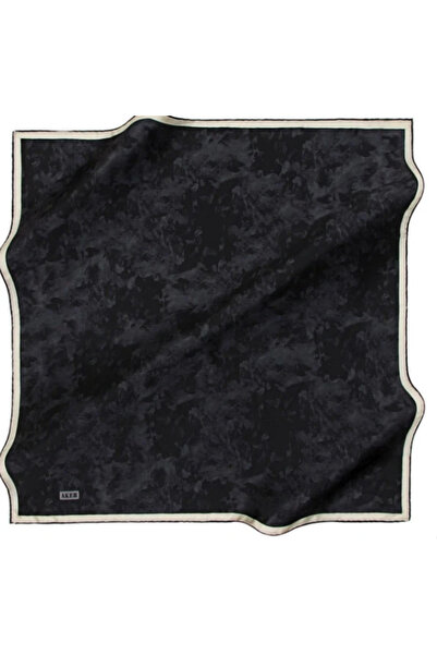 Aker Sura Silk Scarf Black Cloud Pattern