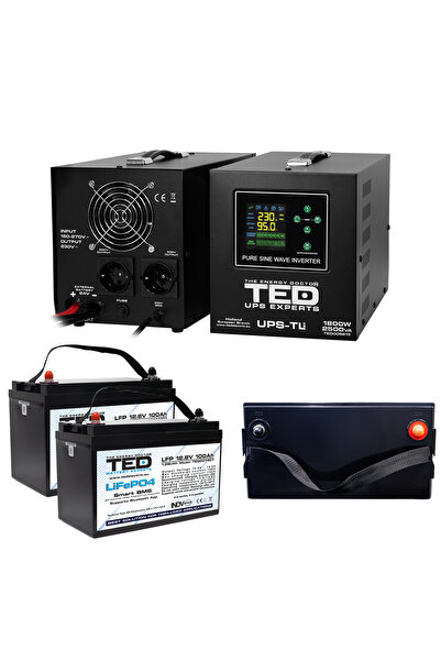 TED Electric Pachet UPS 2500VA/1800W Runtime Extins cu 2x Acumulatori Externi...