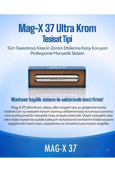 Magnetix Manyetik Kireç Önleyici MAG-X 37 DAİRE ve VİLLA TİPİ MANYETİK KİREÇ ÖNLEYİCİ
