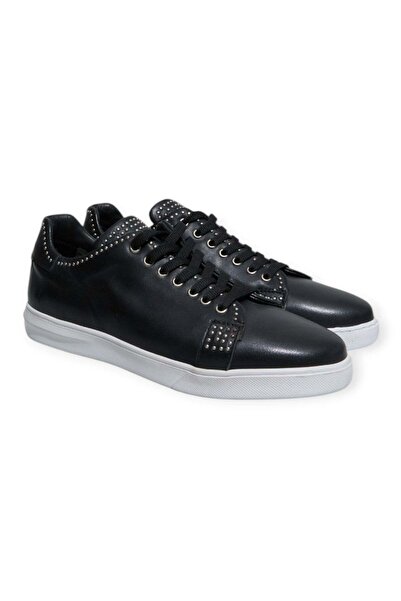 FRANCO CALVANI Black Color Lace-Up Genuine Leather Men's Shoes