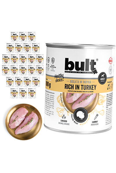 Bult Hrană umedă completă pentru câini, bogată în curcan, cutie 24x800g
