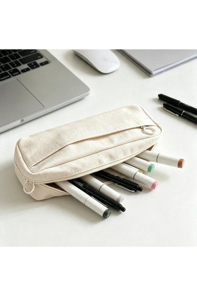 Generic Brand Durable Oxford Fabric Double Deck Pencil Box Multi Functional S...