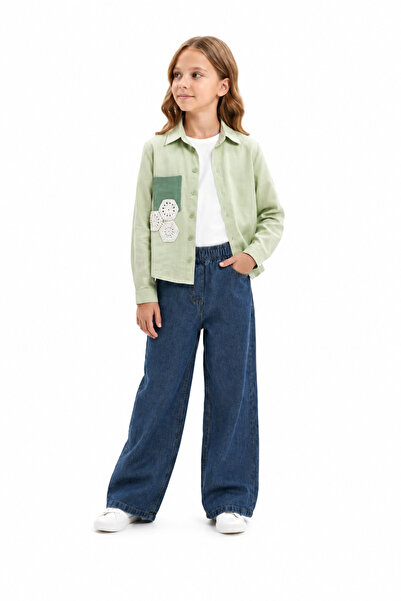 GİYİCEM TEKSTİL Girl's Street Mood Pocket Detailed 3-Piece Shirt T-Shirt Pant...