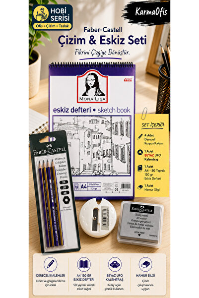 Faber Castell Goldfaber Drawing Sketching Set |   A4 120 Gr 50 Sheets Sketchb...