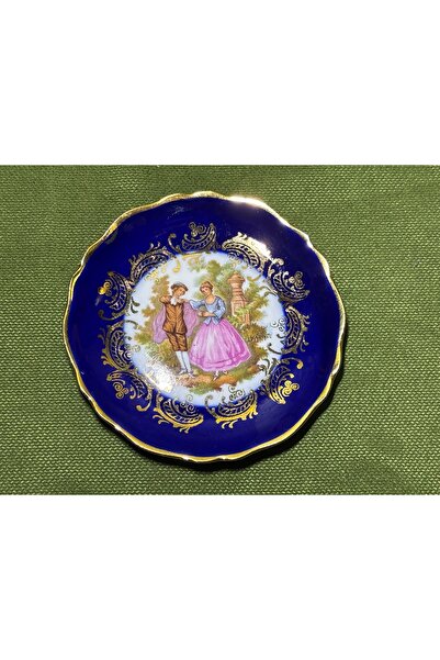 Fransız Limoges Limoges Porcelain Mini Decorative Plate - 8.5 cm in Diameter ...