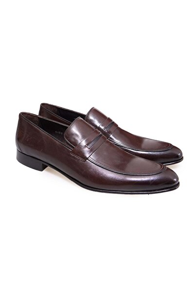 FRANCO CALVANI Brown Laceless Genuine Leather Leather Sole Men's Shoes