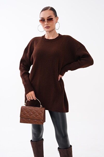 ŞİMAL Women's Striped Patterned Knitwear Loose Sweater 265040 -